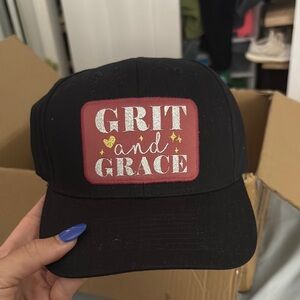 Black Cap with Grit and Grace Patch